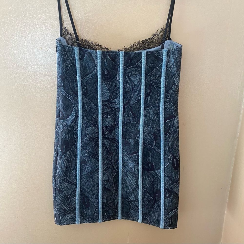 New Retrofete Trice Dress denim lace mini bustier party S $598 - Picture 14 of 14